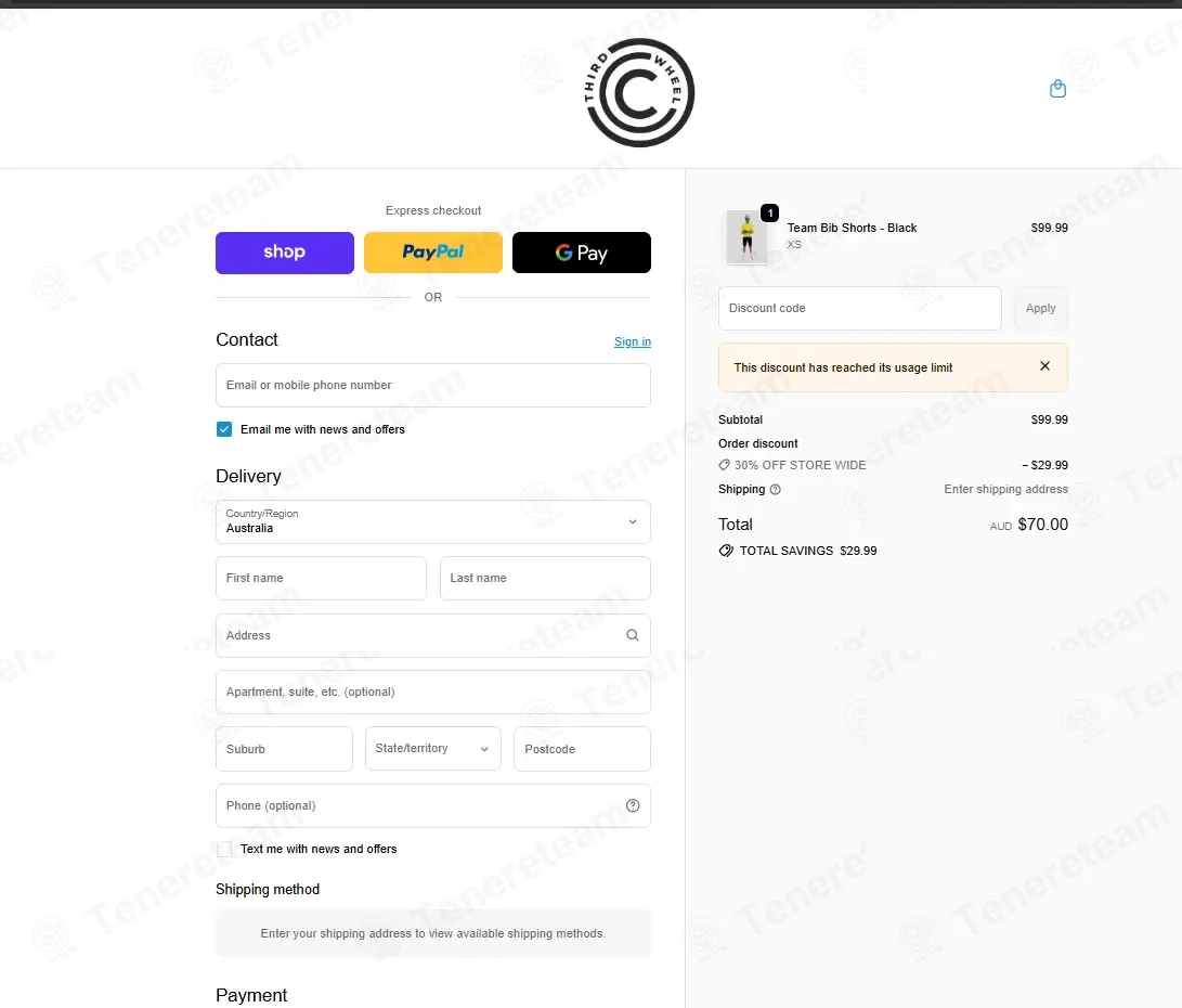Third Wheel Cycling coupon code: 10% off with EDMDISCOUNTQMCXBRRL. Tested and valid as 2 months ago.