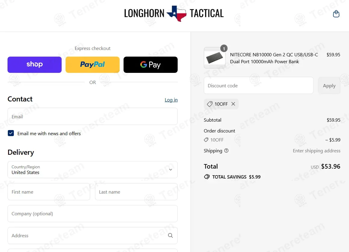 Longhorn Tactical coupon code: 10% off with 10OFF. Tested and valid as 9 months ago.
