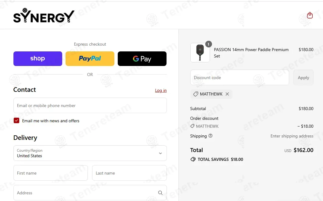 Synergy Pickleball coupon code: 10% off with MATTHEWK. Tested and valid as 9 months ago.
