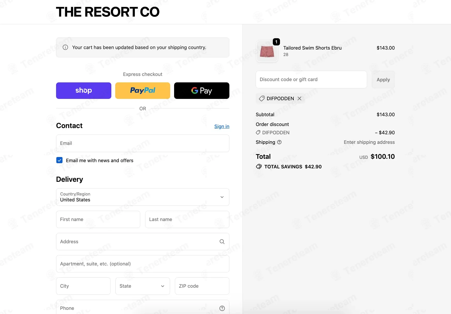 The Resort Co coupon code: 30% off with DIFPODDEN. Tested and valid as 1 month ago.