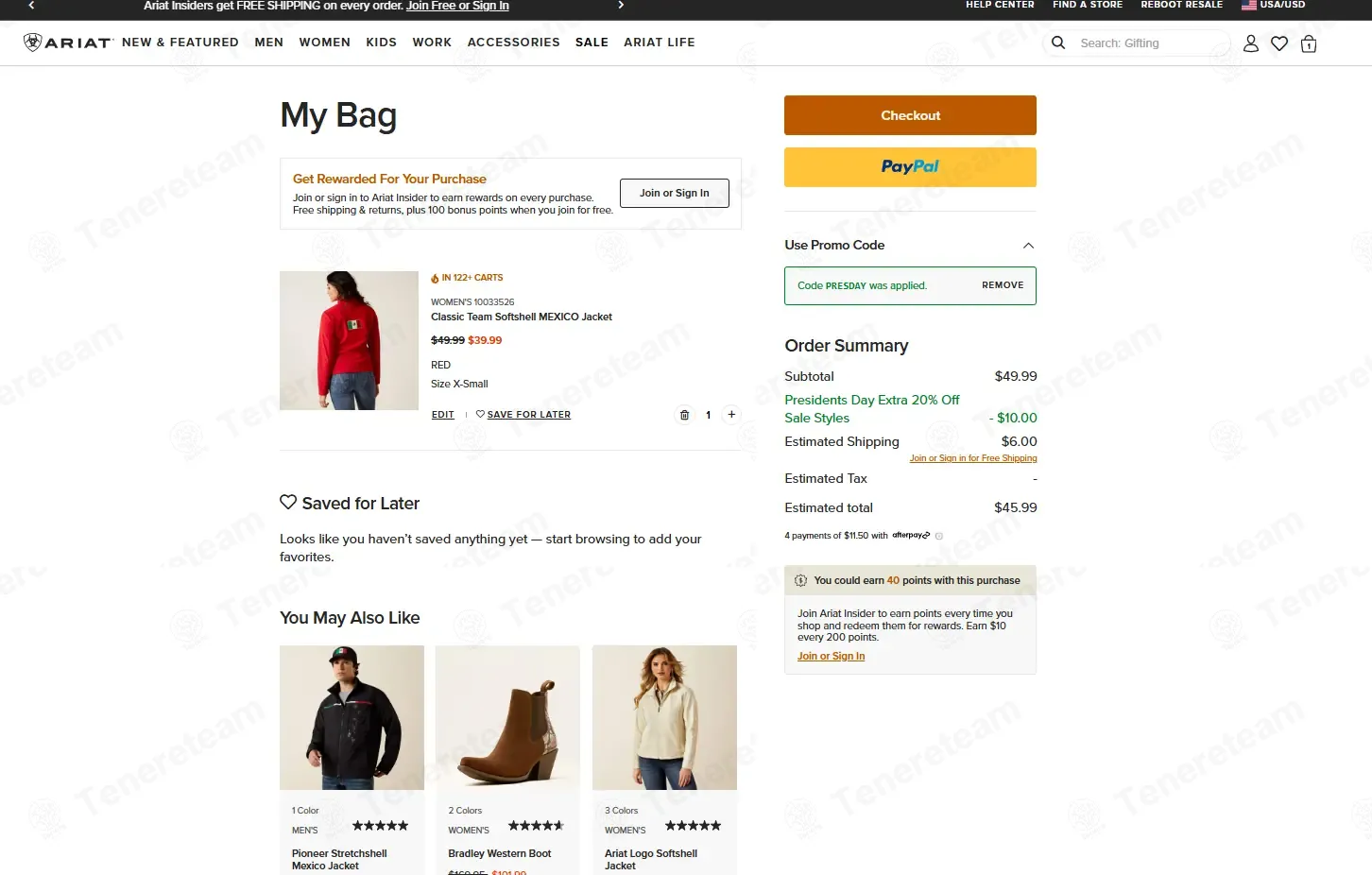 Ariat coupon code: 20% off with PRESDAY. Tested and valid as 3 months ago.