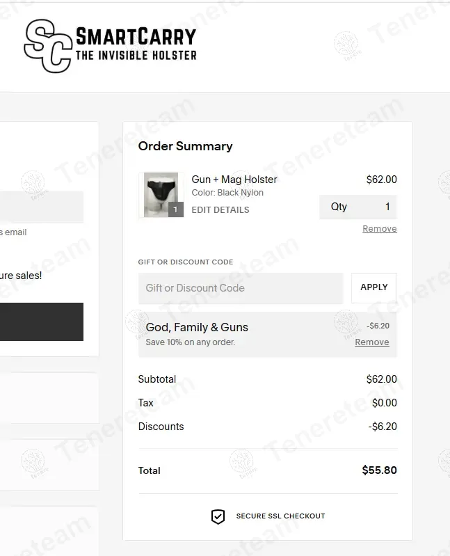 Smart Carry apply coupon code