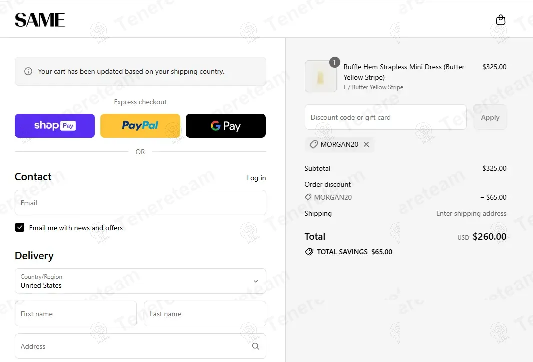 SAME Los Angeles coupon code: 20% off with MORGAN20. Tested and valid as 9 months ago.