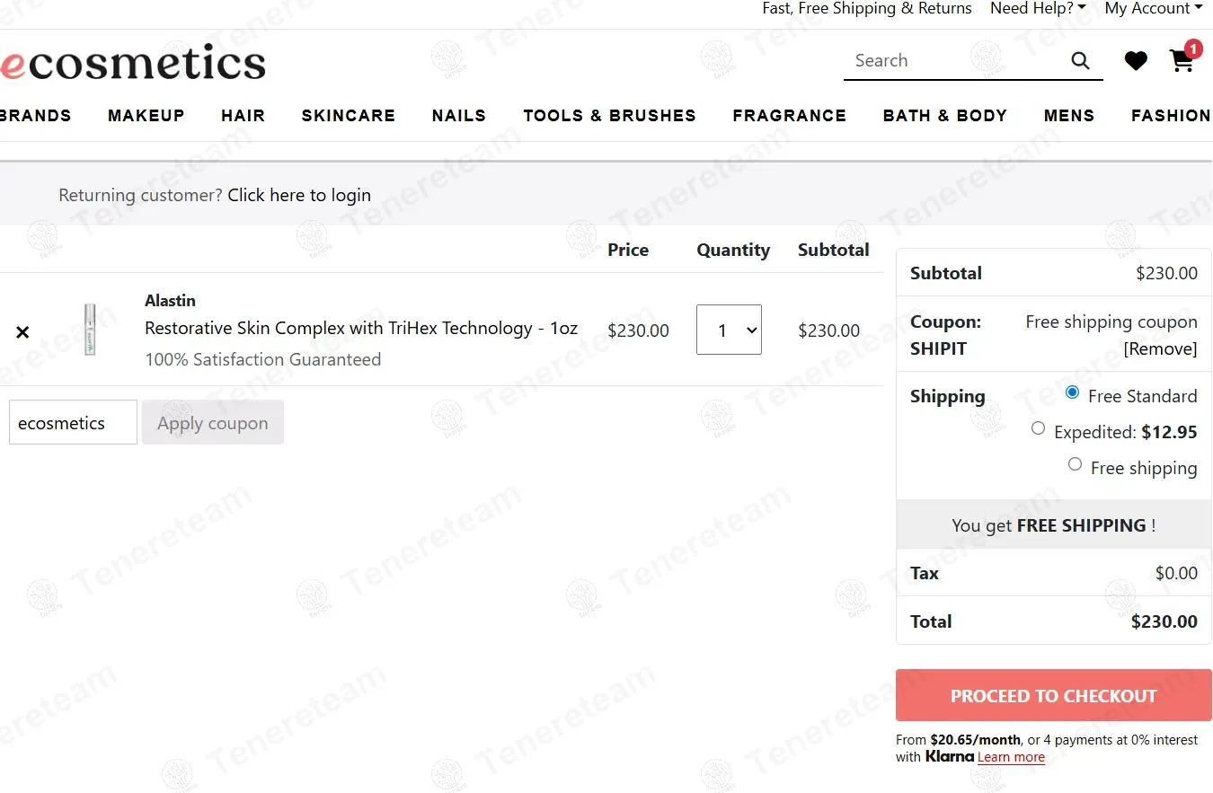 eCosmetics coupon code: Sale off with SHIPIT. Tested and valid as 10 months ago.