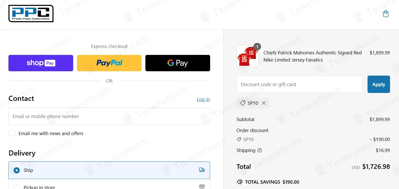 Press Pass Collectibles coupon code: 10% off with SP1. Tested and valid as 10 months ago.