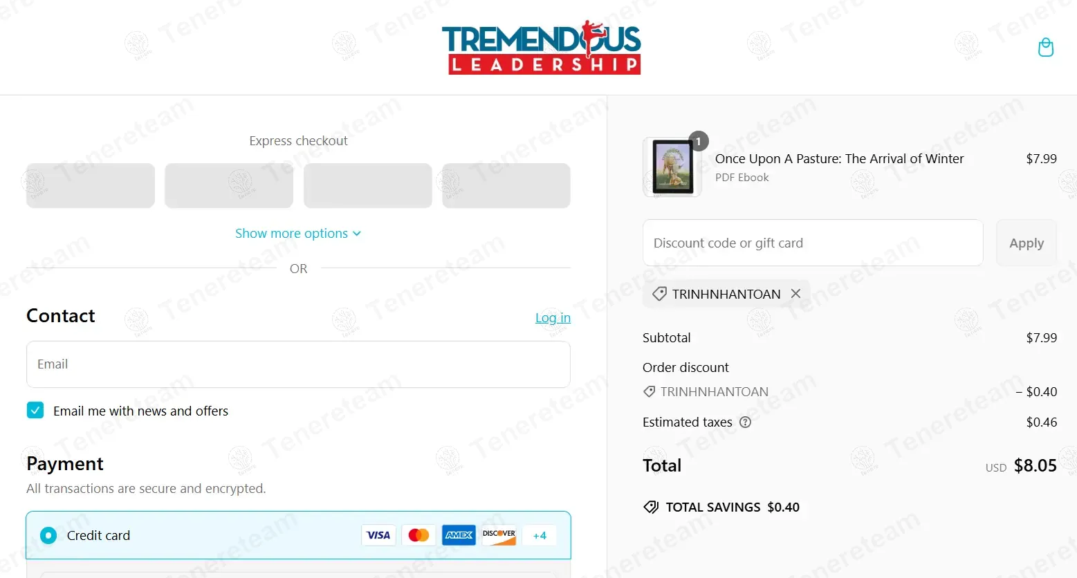 Tremendous Leadership coupon code: 5% off with TRINHNHANTOAN. Tested and valid as 1 year ago.