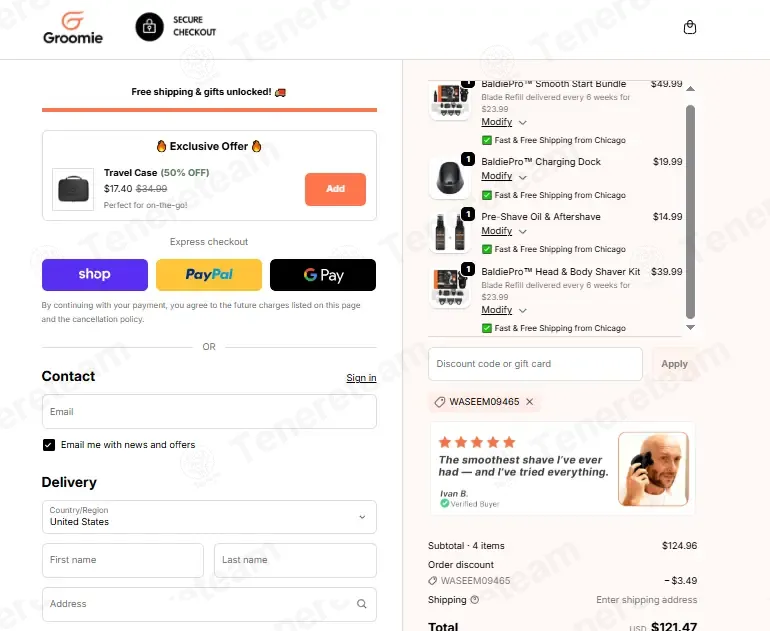 Groomie Club coupon code: 27% off with WASEEM09465. Tested and valid as 3 weeks ago.
