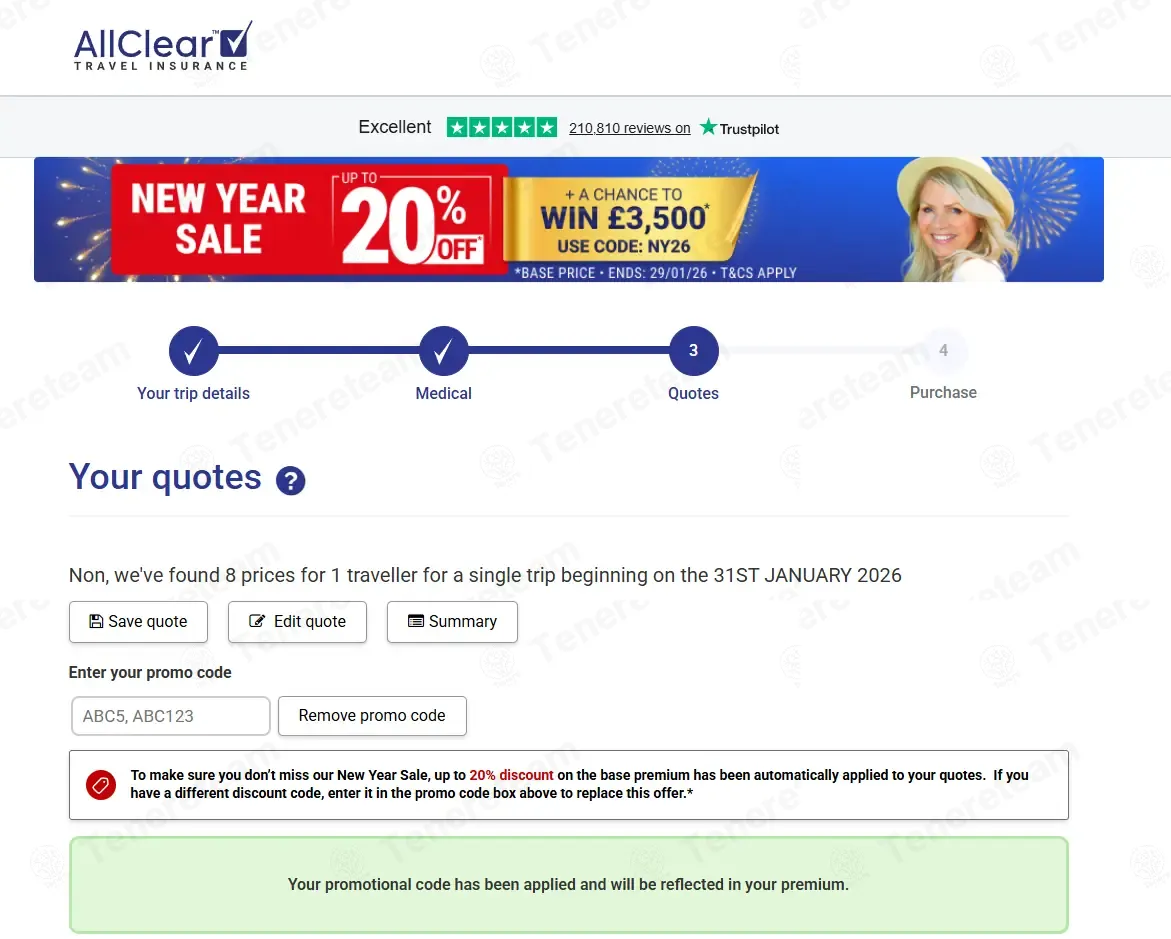 AllClear Travel coupon code: 20% off with NY26. Tested and valid as 5 months ago.