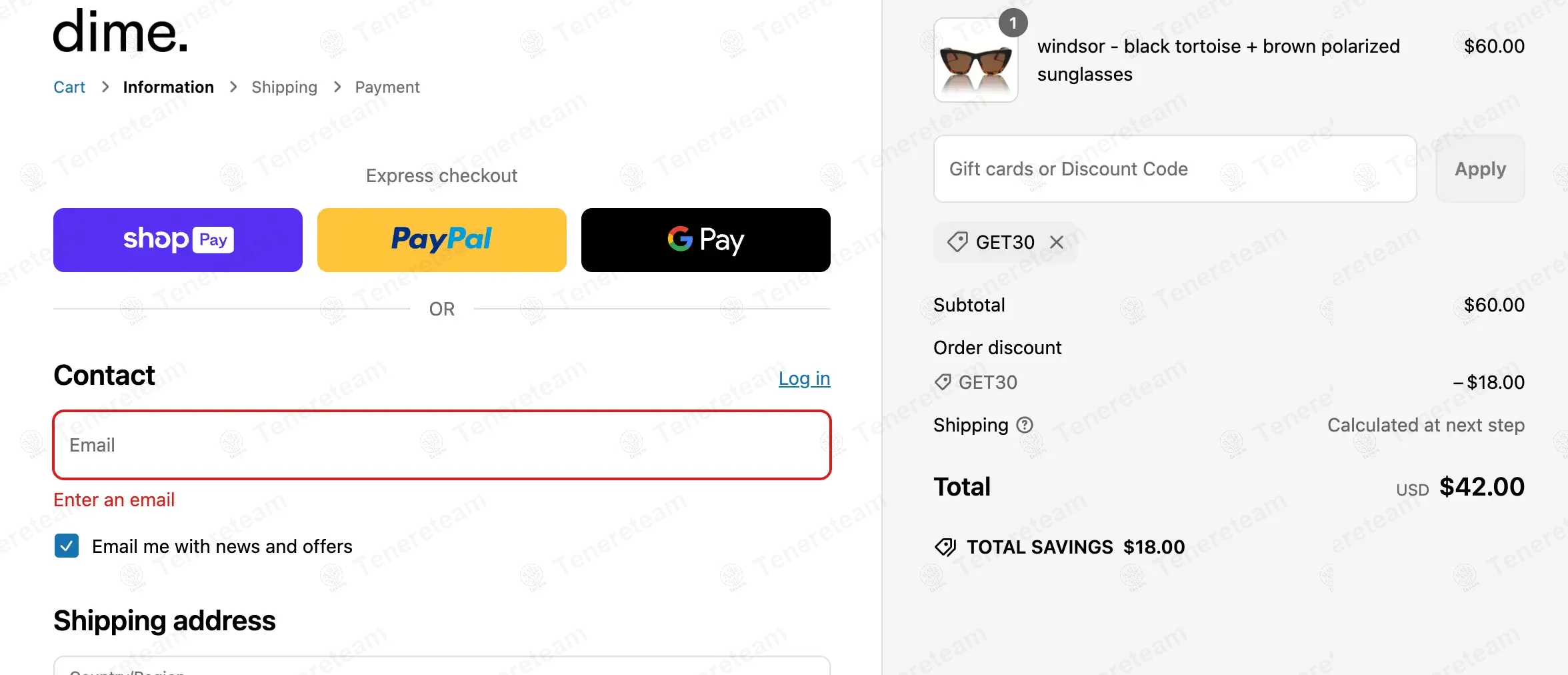 Dime Optics coupon code: 30% off with GET30. Tested and valid as 1 year ago.