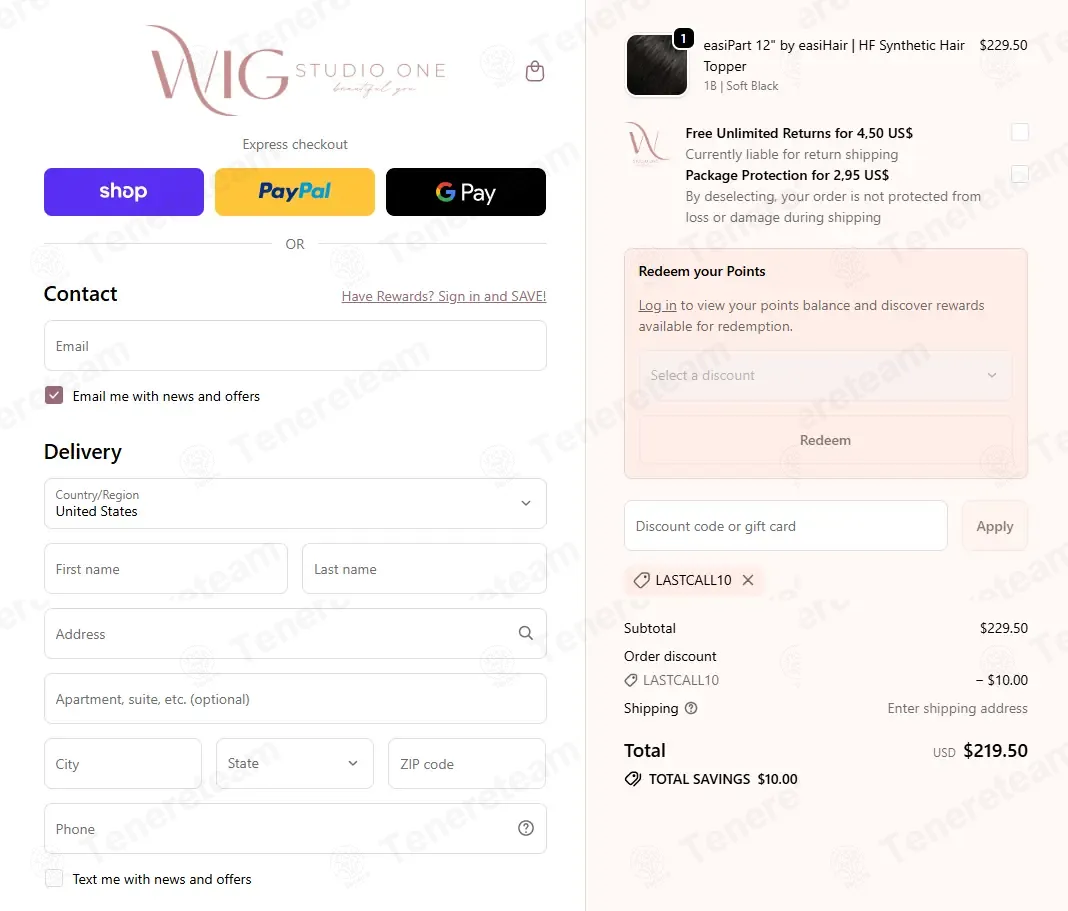 Wig Studio 1 coupon code: $10 off with LASTCALL10. Tested and valid as 8 months ago.