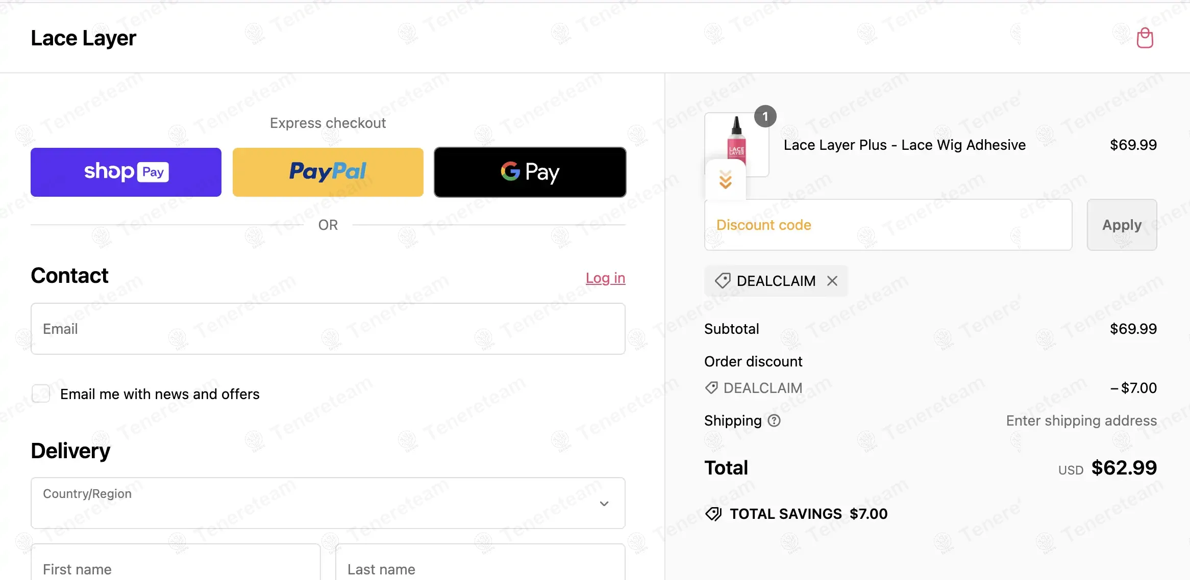 LaceLayer apply coupon code
