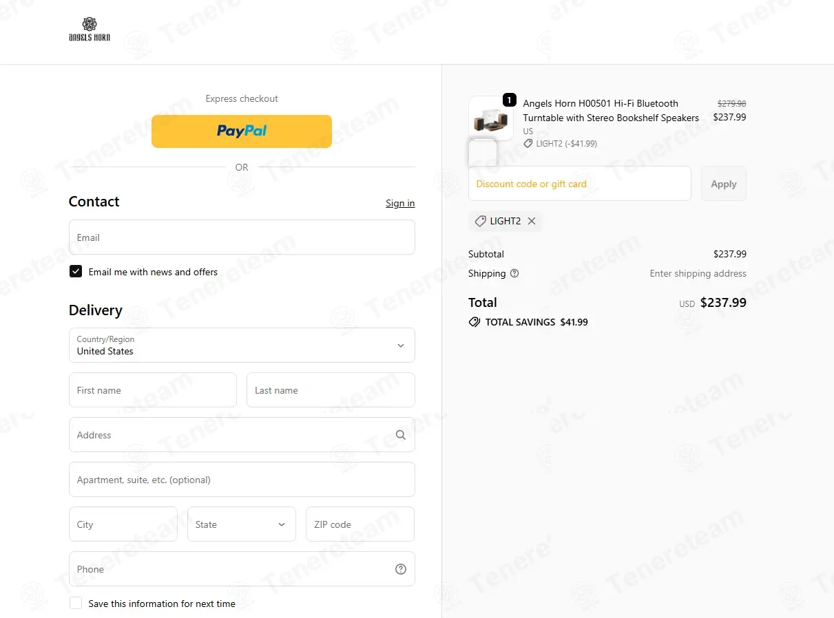 AngelsHorn coupon code: 15% off with LIGHT2. Tested and valid as 1 month ago.