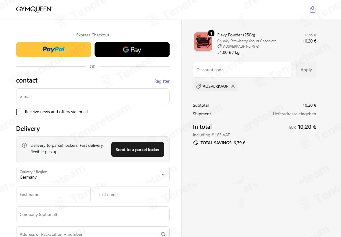 Gymqueen DE coupon code: 40% off with AUSVERKAUF. Tested and valid as 2 weeks ago.
