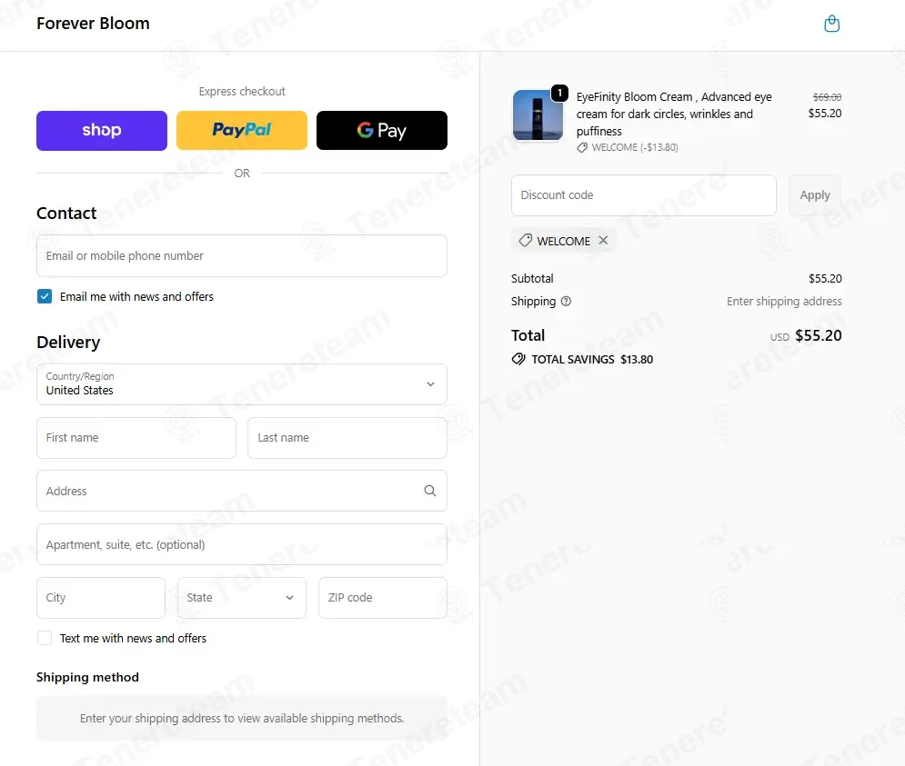 Forever Bloom coupon code: 20% off with WELCOME. Tested and valid as 3 months ago.