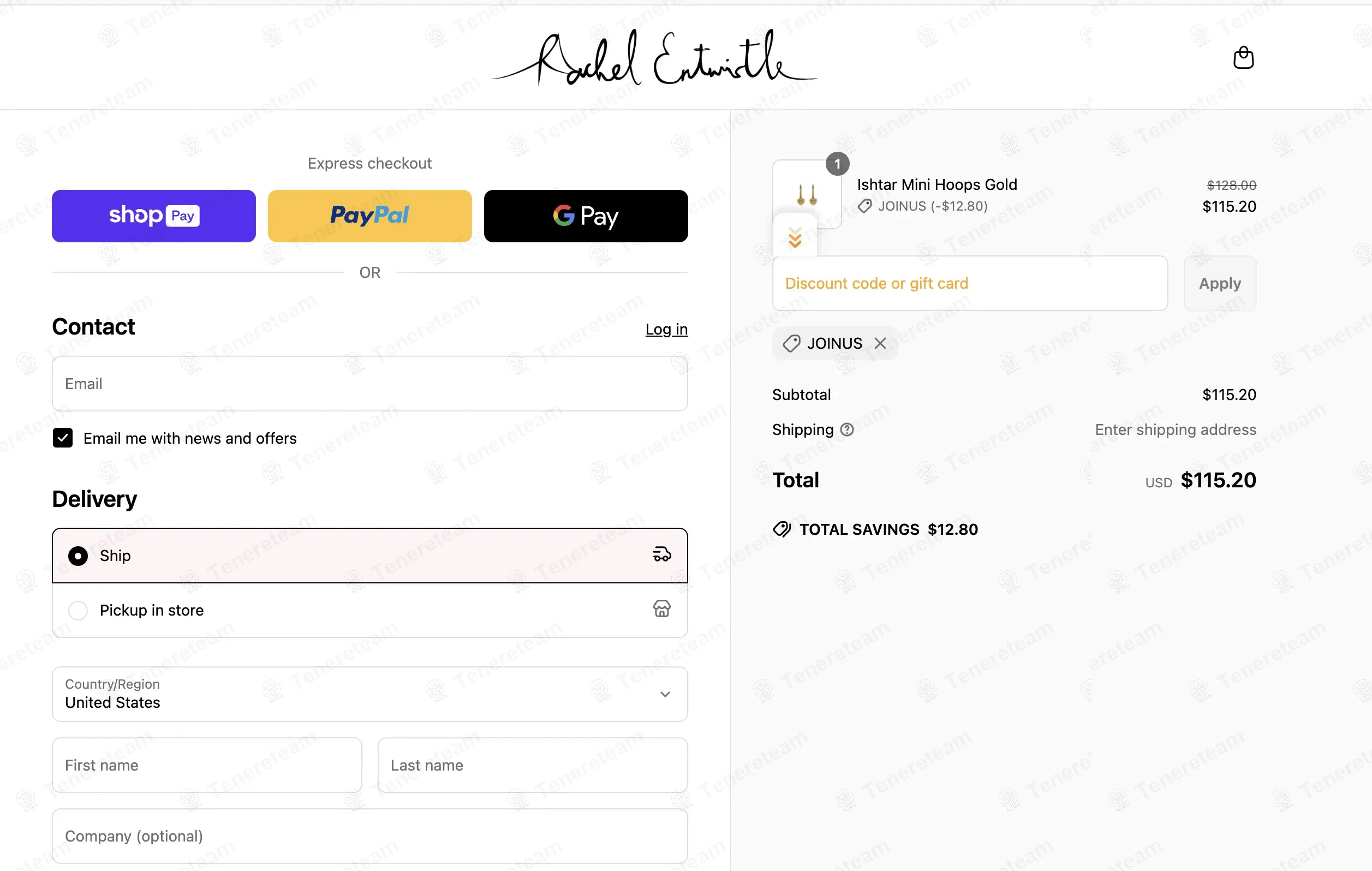 Rachel Entwistle coupon code: 10% off with JOINUS. Tested and valid as 1 year ago.