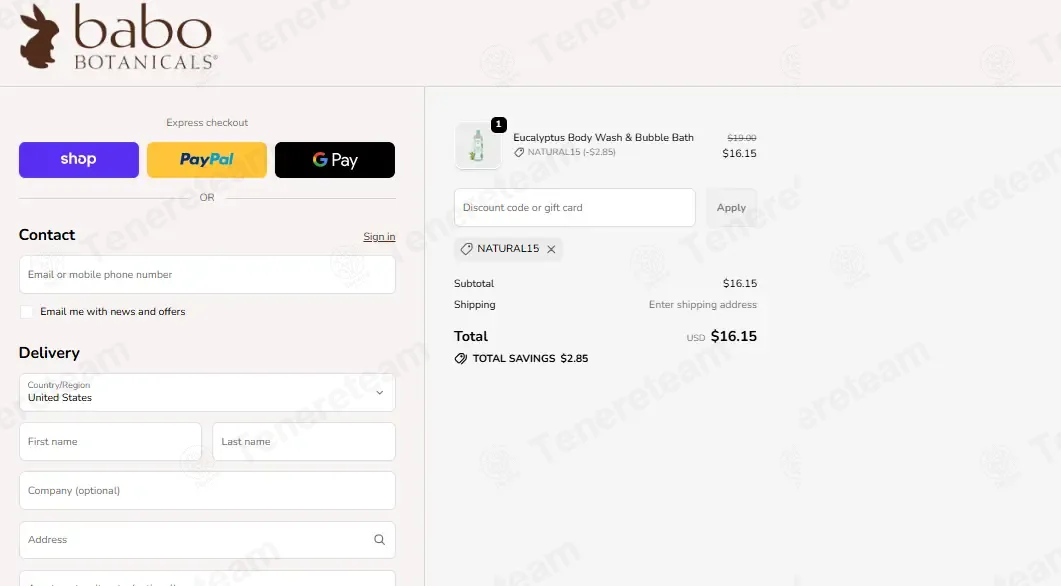 Babo Botanicals coupon code: 15% off with NATURAL15. Tested and valid as 3 weeks ago.