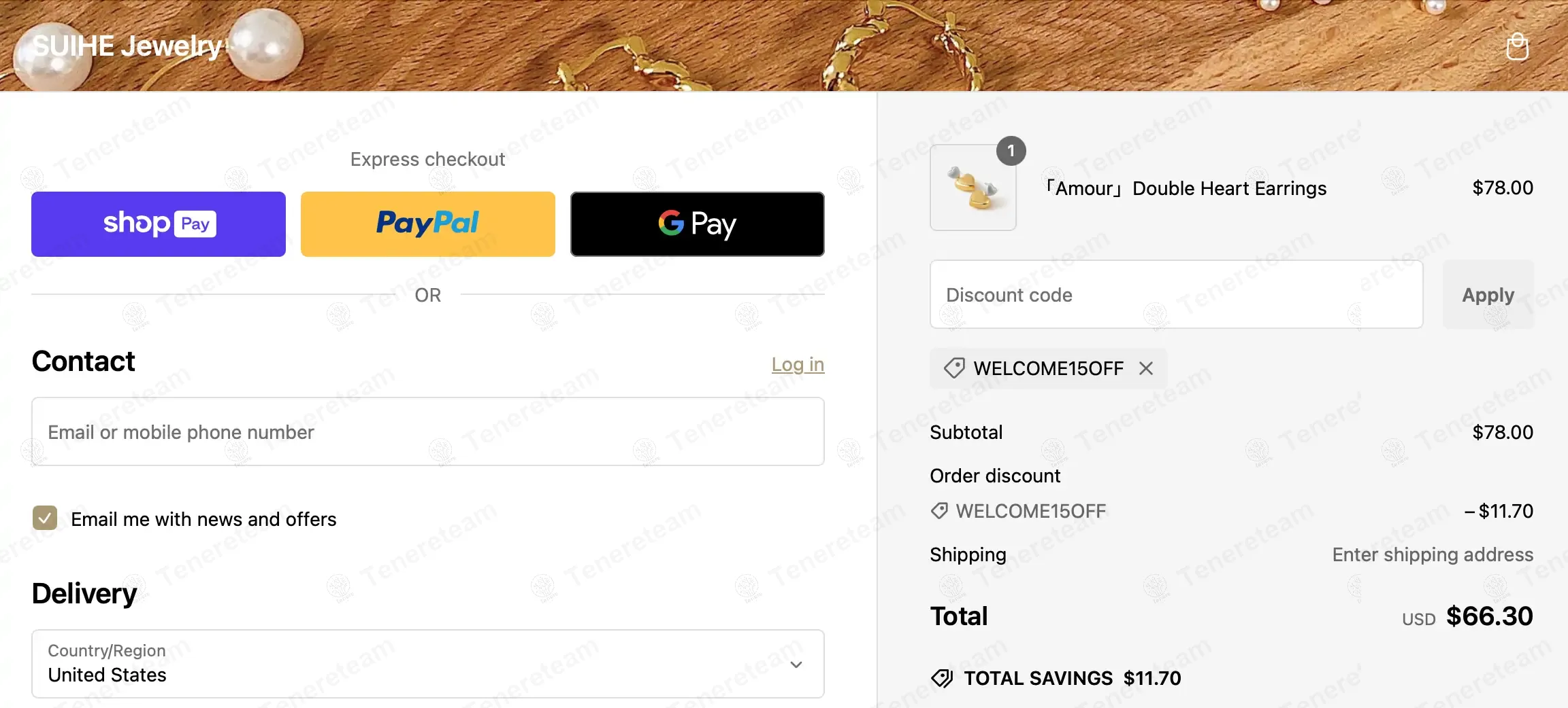 Suihe Jewelry coupon code: 15% off with welcome15off. Tested and valid as 3 months ago.