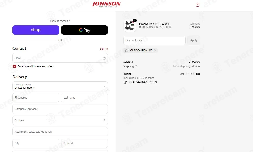 Johnson Fitness UK coupon code: 5% off with JOHNSONSIGNUP5. Tested and valid as 1 month ago.