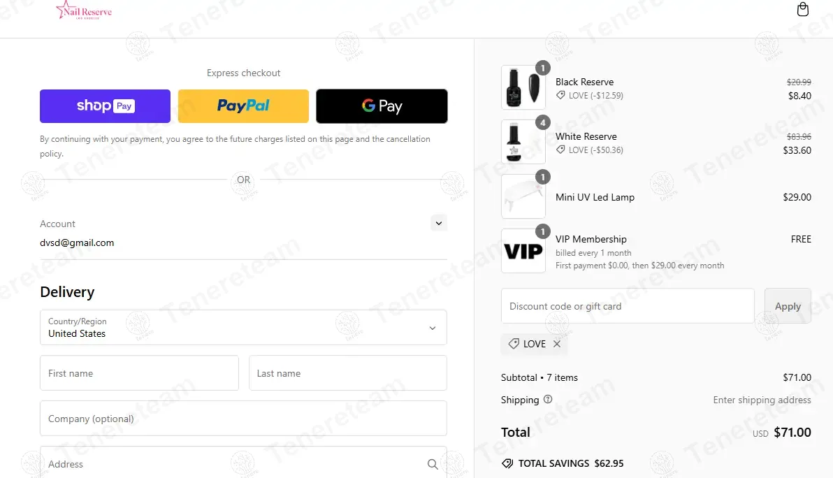 Nail Reserve apply coupon code