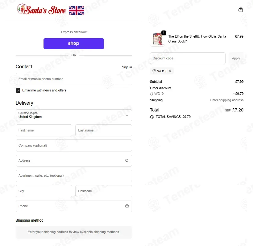 Elf On The Shelf UK coupon code: 10% off with WG10. Tested and valid as 2 weeks ago.