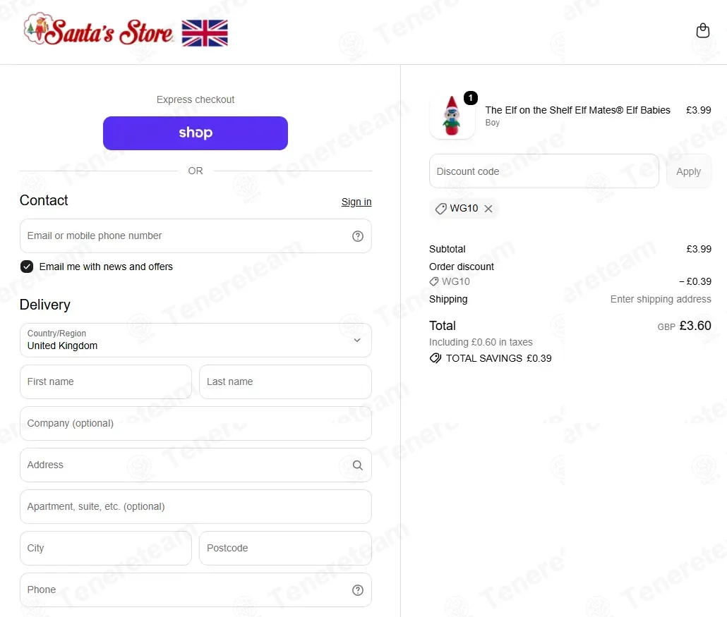 Elf On The Shelf UK coupon code: 10% off with WG10. Tested and valid as 2 weeks ago.