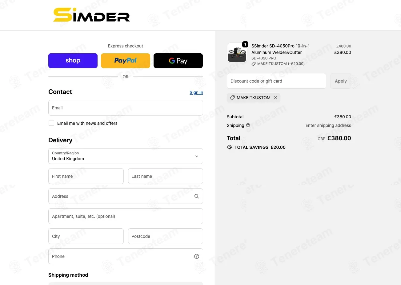 Ssimder coupon code: 5% off with MAKEITKUSTOM. Tested and valid as 1 month ago.