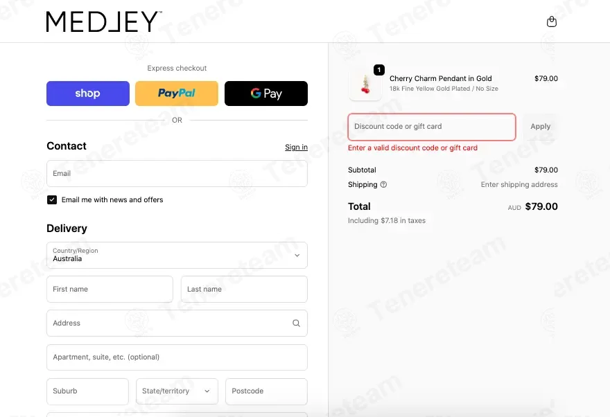 Medley Jewellery coupon code: 20% off with DINNARAEDIT20. Tested and valid as 5 months ago.