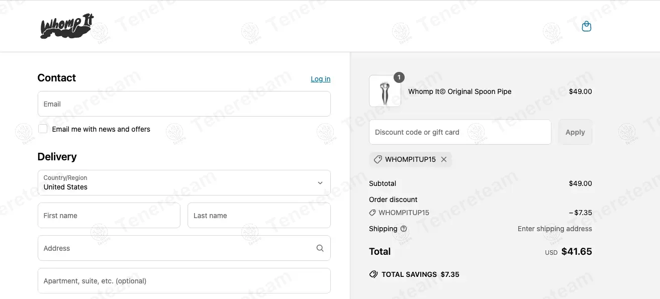 Whomp It Glass coupon code: 15% off with WHOMPITUP15. Tested and valid as 1 year ago.