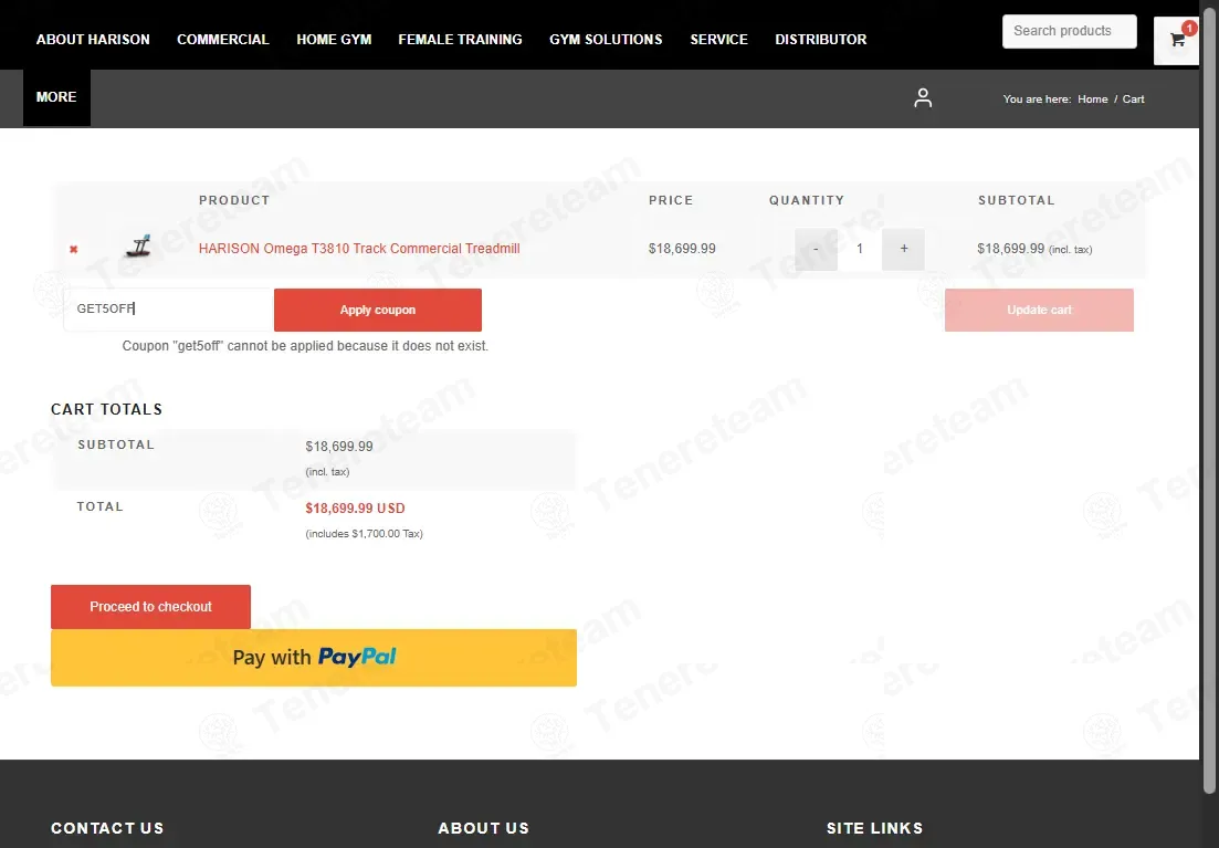 Harison Fitness coupon code: 5% off with GET5OFF. Tested and valid as 6 days ago.