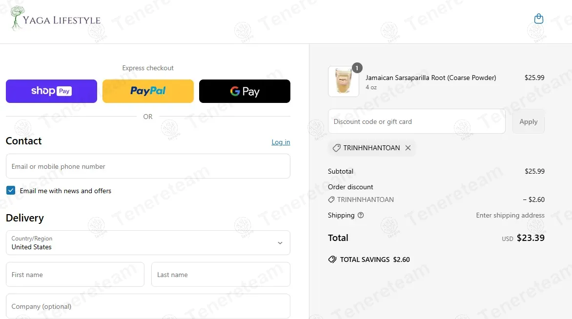 Yaga Lifestyle apply coupon code