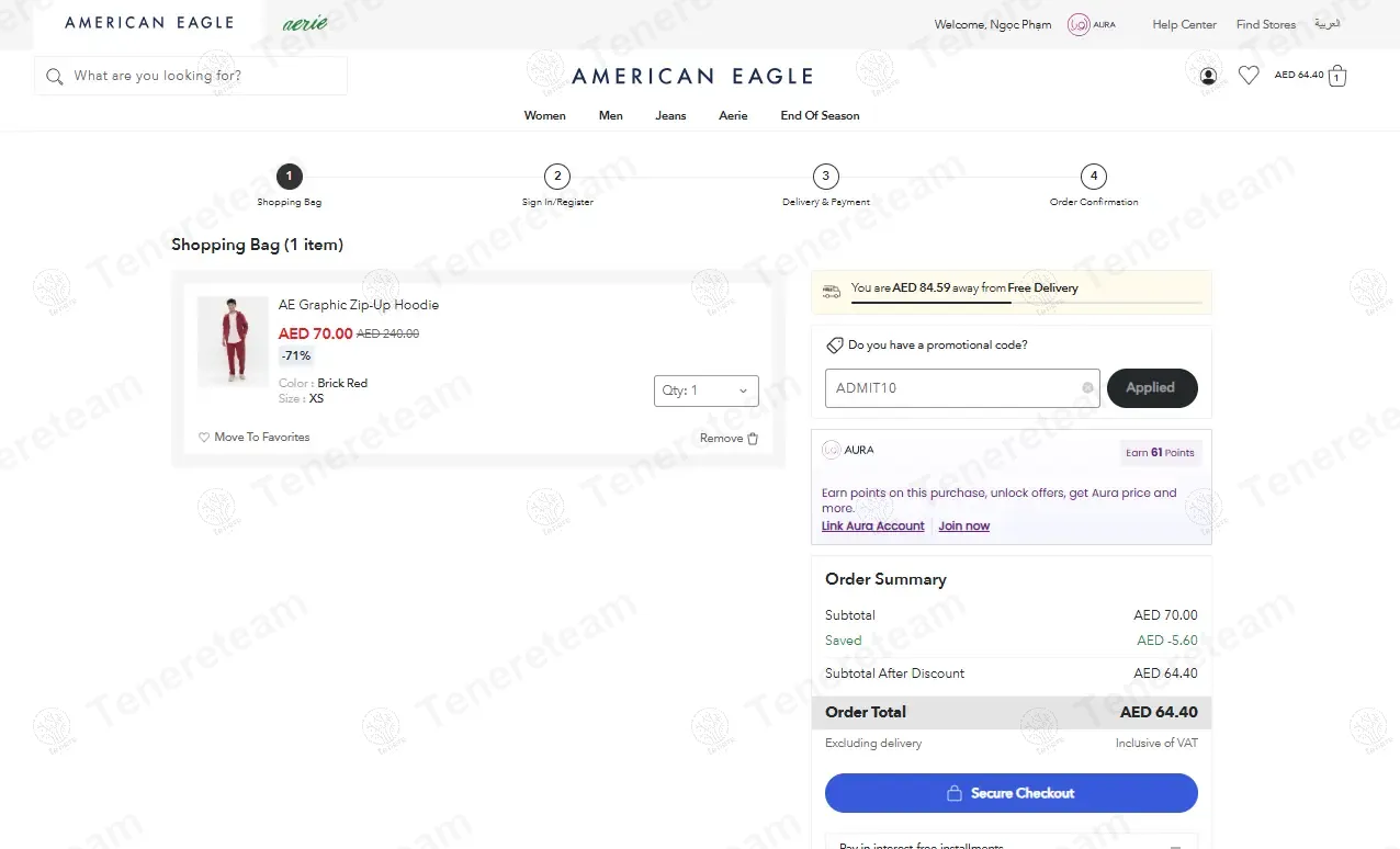 American Eagle UAE coupon code: 8% off with ADMIT10. Tested and valid as 11 months ago.