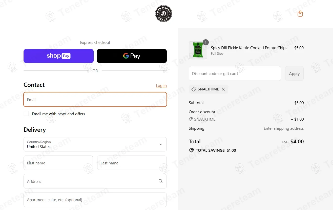 Pop Daddy Snacks coupon code: 20% off with SNACKTIME. Tested and valid as 8 months ago.
