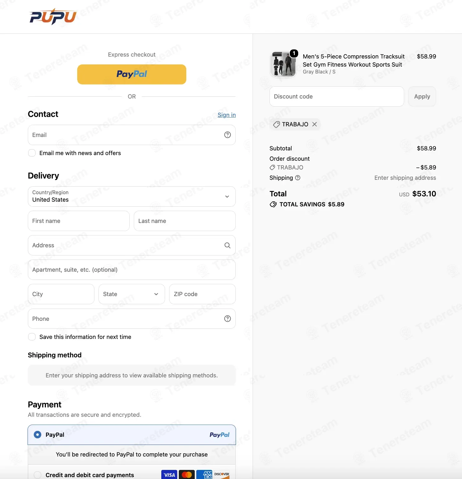 PUPU Sports coupon code: 10% off with TRABAJO. Tested and valid as 3 weeks ago.