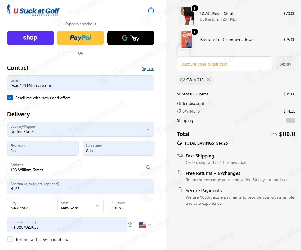 U Suck At Golf coupon code: 15% off with SWING15. Tested and valid as 8 months ago.