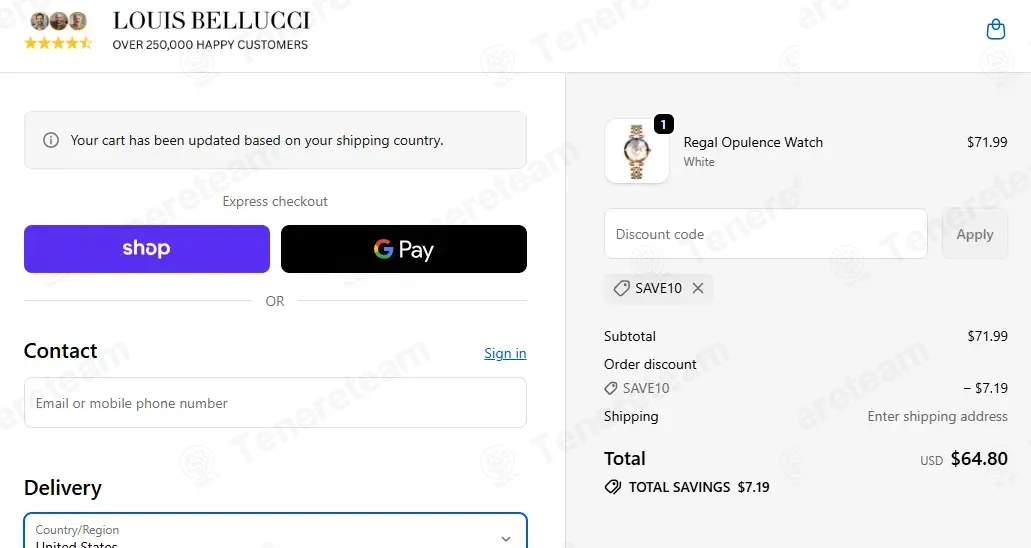 Louis Bellucci coupon code: 10% off with SAVE10. Tested and valid as 1 month ago.