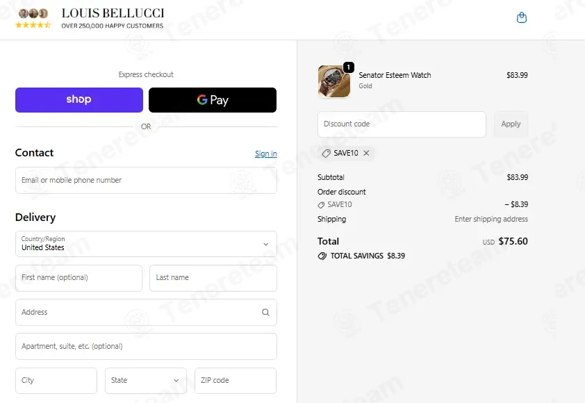 Louis Bellucci coupon code: 10% off with SAVE10. Tested and valid as 1 month ago.
