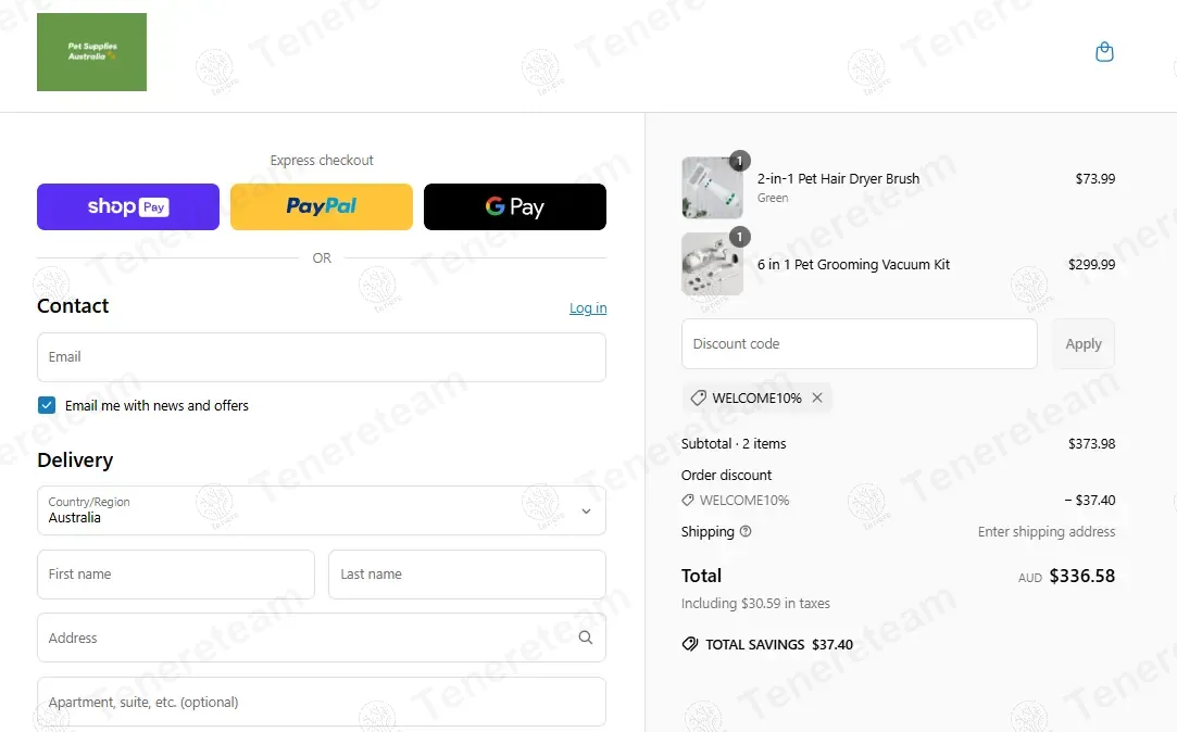 Pet Supplies Australia coupon code: 10% off with WELCOME10. Tested and valid as 10 months ago.