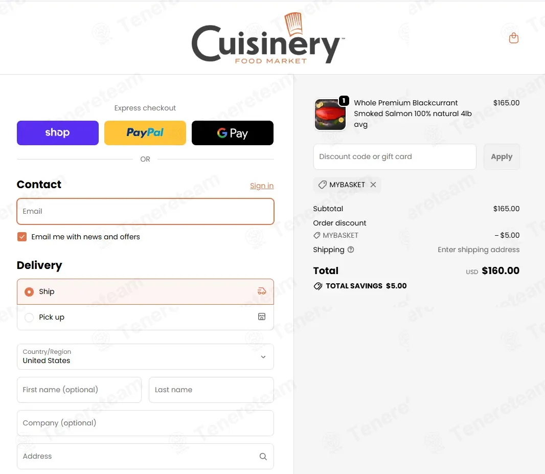 Cuisinery Food Market coupon code: $5 off with MYBASKET. Tested and valid as 2 weeks ago.