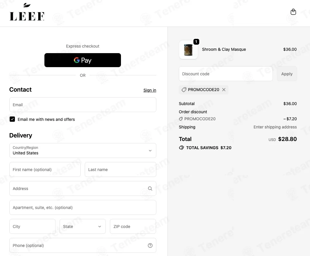 Leef Organics coupon code: 20% off with PROMOCODE20. Tested and valid as 2 months ago.