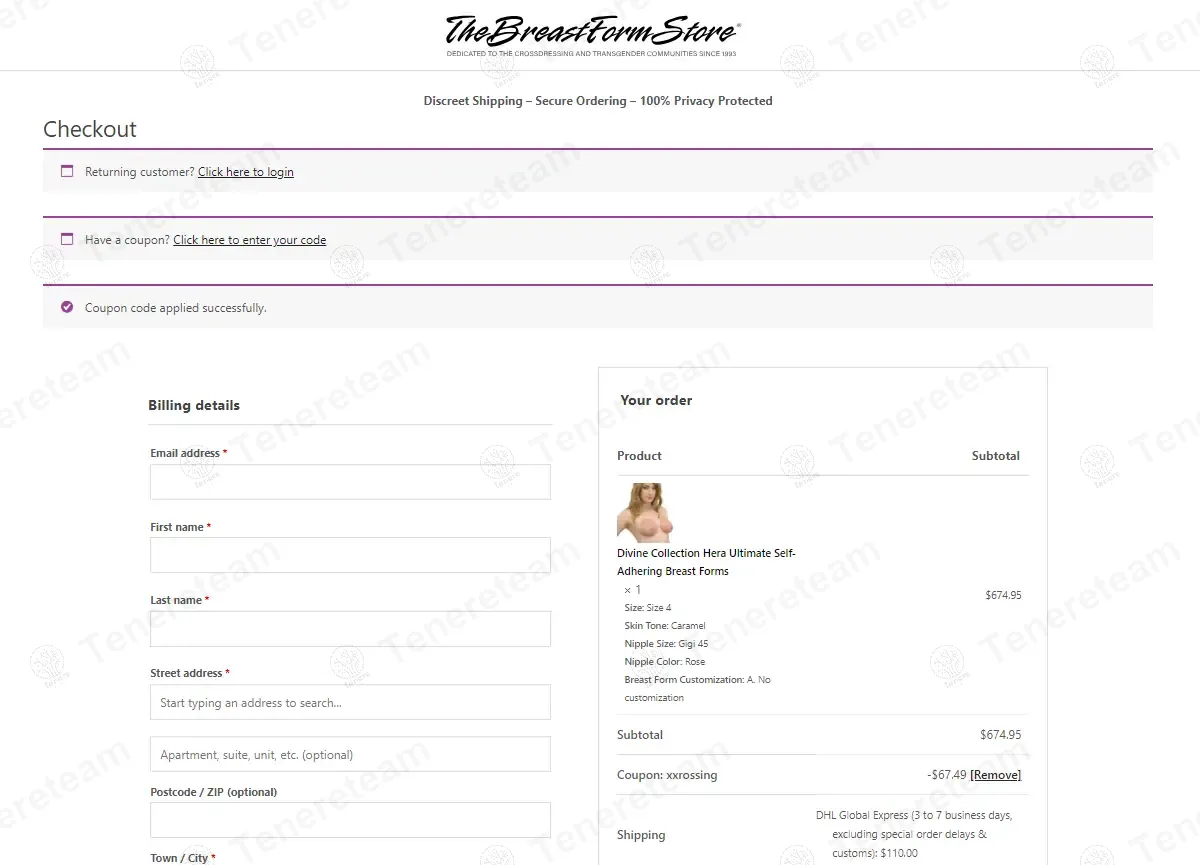The Breast Form Store coupon code: 10% off with XXROSSING. Tested and valid as 11 months ago.