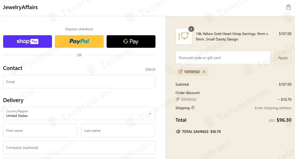 Jewelry Affairs coupon code: 10% off with 10FRIEND. Tested and valid as 1 year ago.