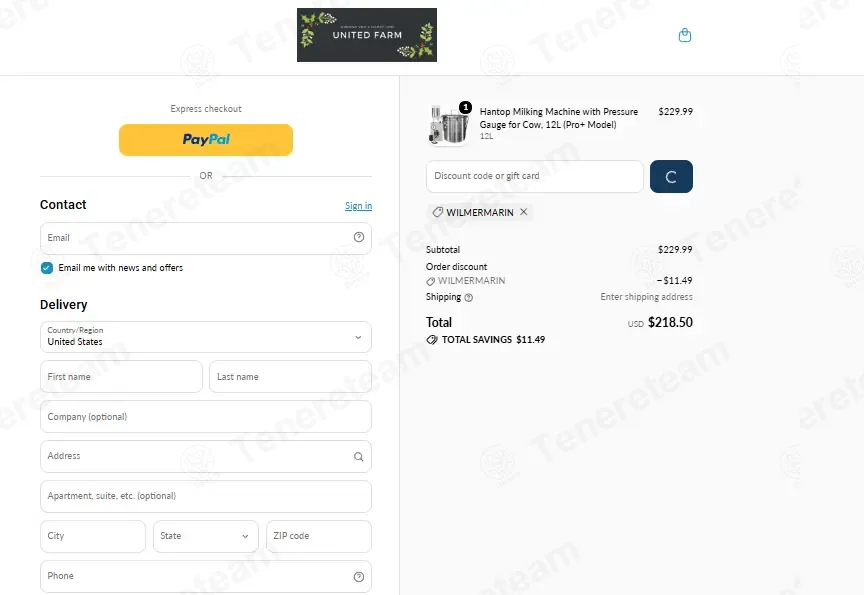 Hantop UnitedFarm coupon code: 5% off with WILMERMARIN. Tested and valid as 2 days ago.