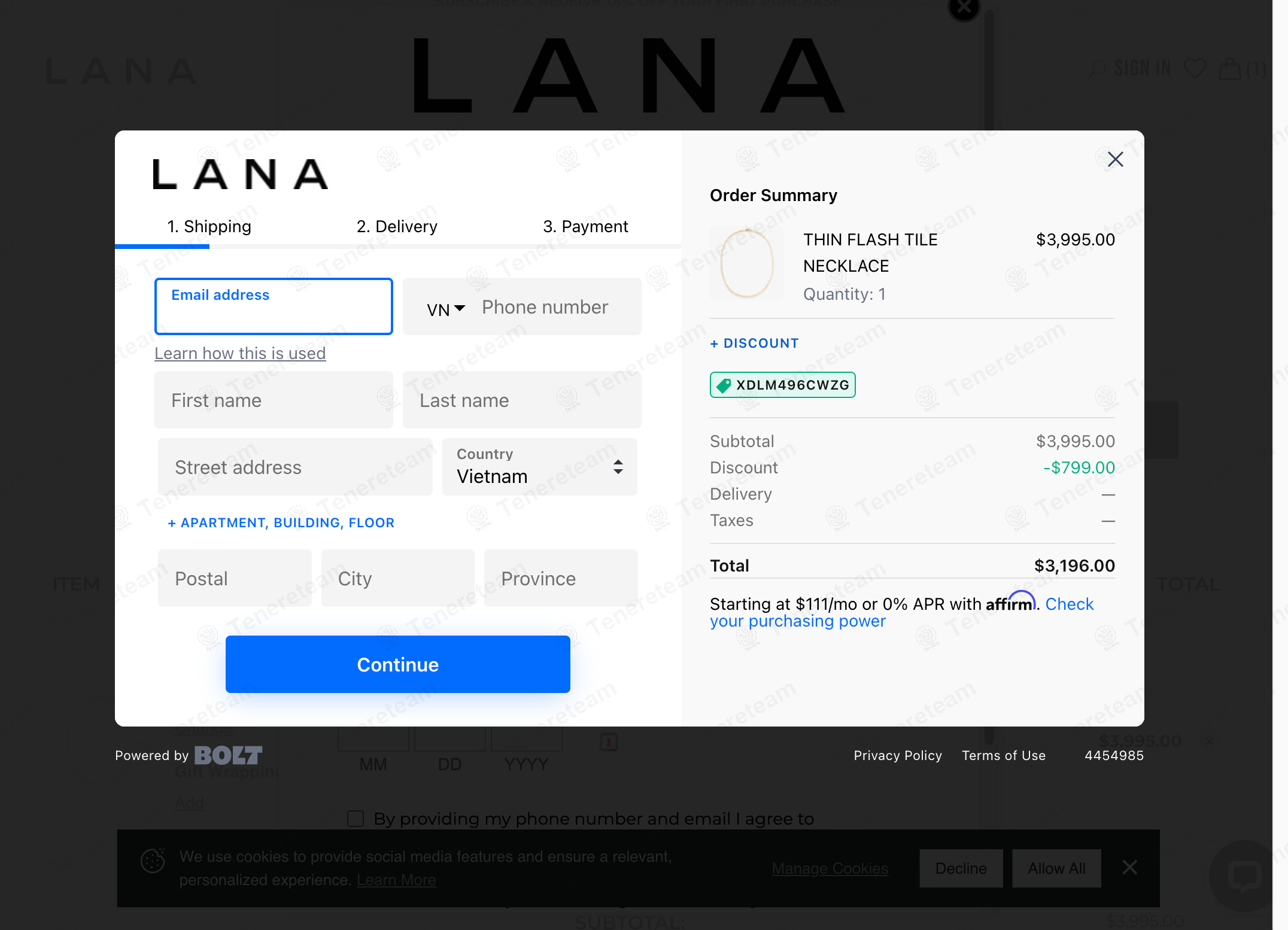 Lana Jewelry coupon code: 20% off with XDLM496CWZG. Tested and valid as 7 months ago.
