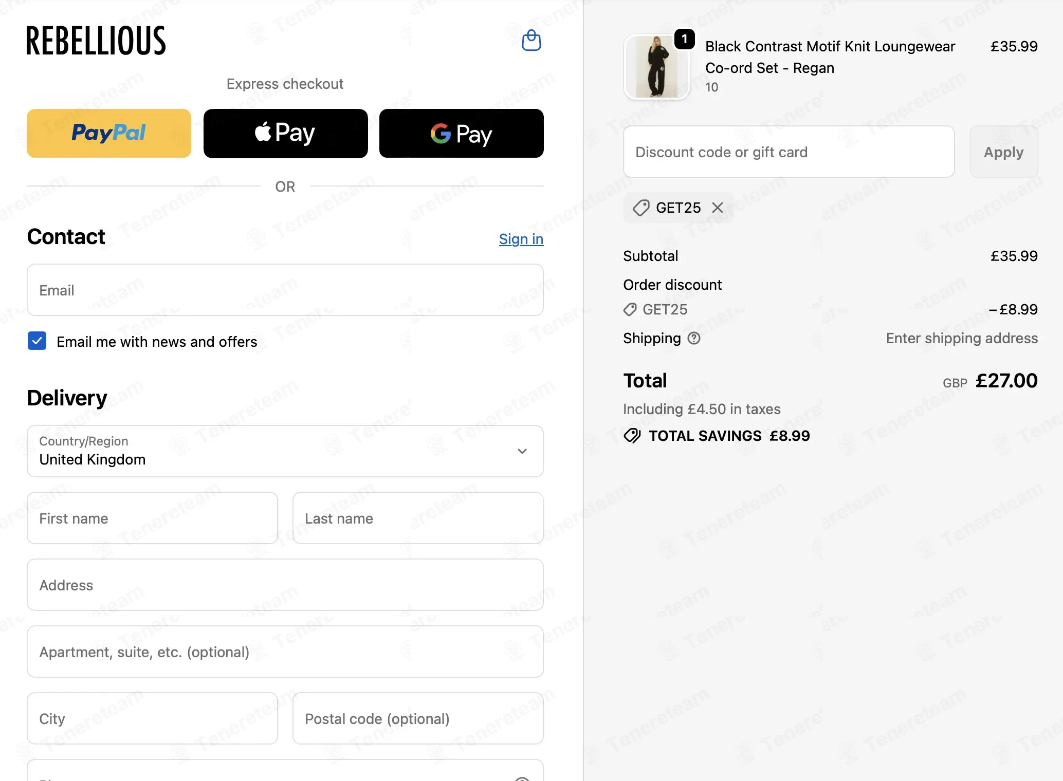 Rebellious Fashion coupon code: 5% off with get25. Tested and valid as 2 months ago.