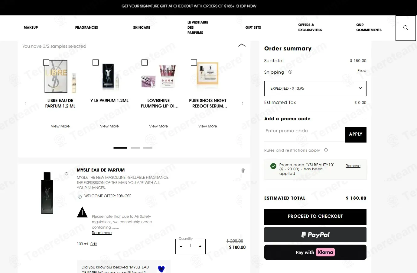 YSL Beauty Canada coupon code: 10% off with YSLBEAUTY10. Tested and valid as 2 weeks ago.