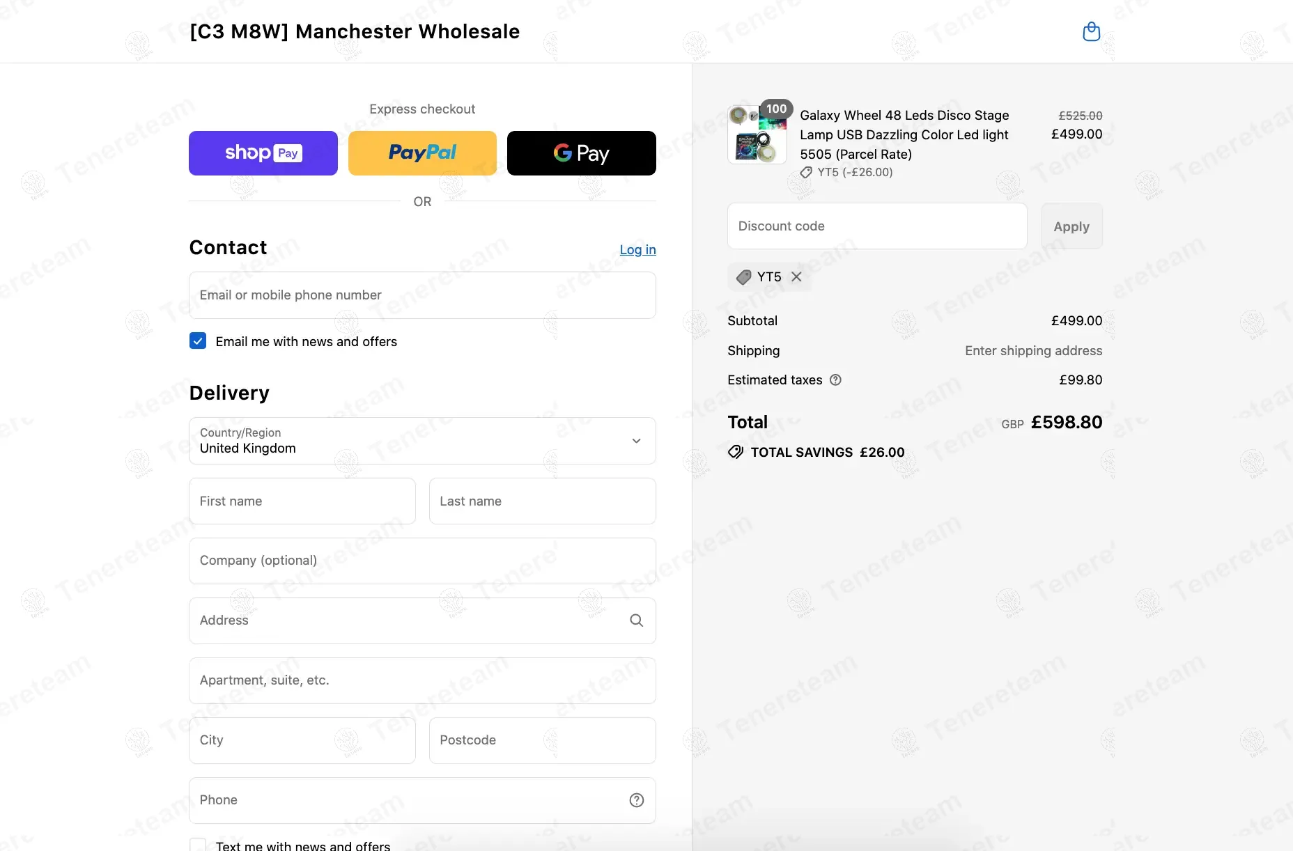 Manchester Wholesale UK coupon code: 5% off with YT5. Tested and valid as 3 months ago.