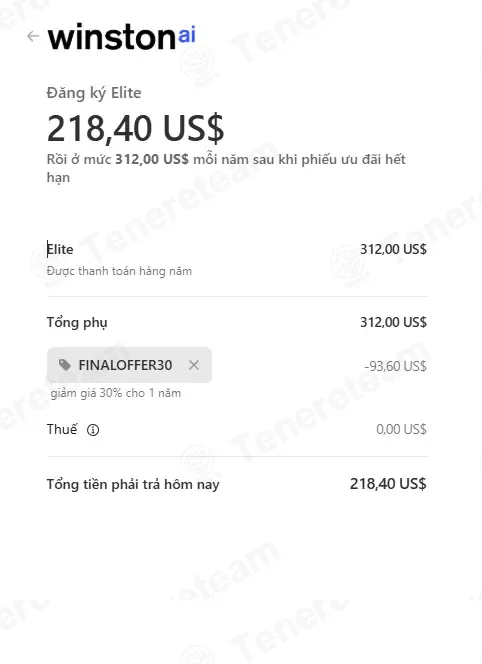 Winston AI coupon code: 30% off with FINALOFFER30. Tested and valid as 1 month ago.