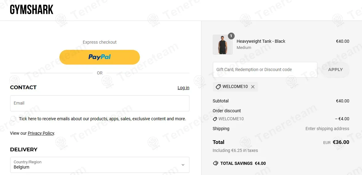 Gymshark Ireland coupon code: 10% off with WELCOME10. Tested and valid as 1 year ago.