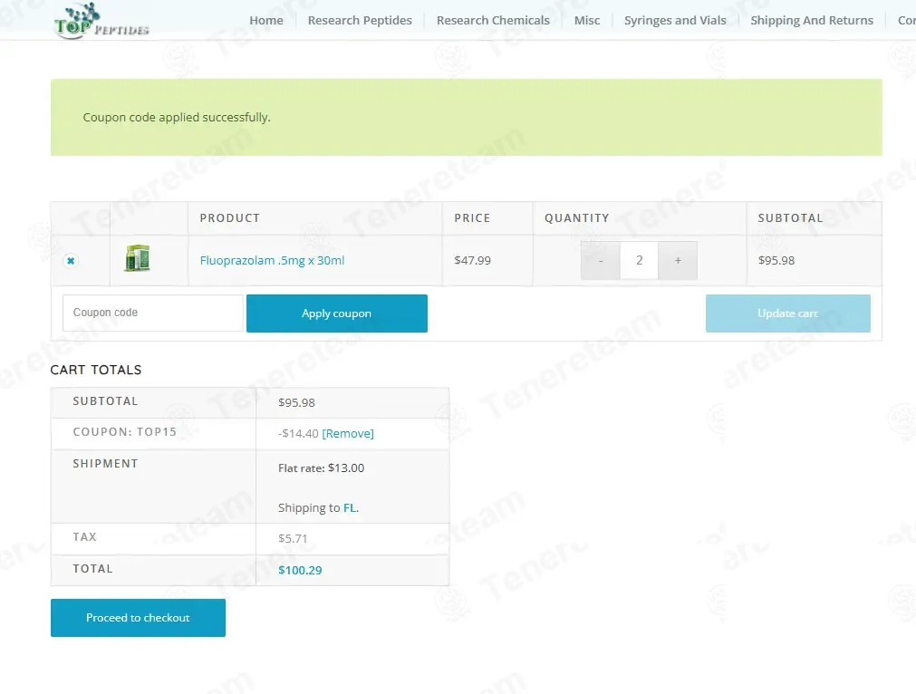 Top Peptides coupon code: 15% off with TOP15. Tested and valid as 2 weeks ago.