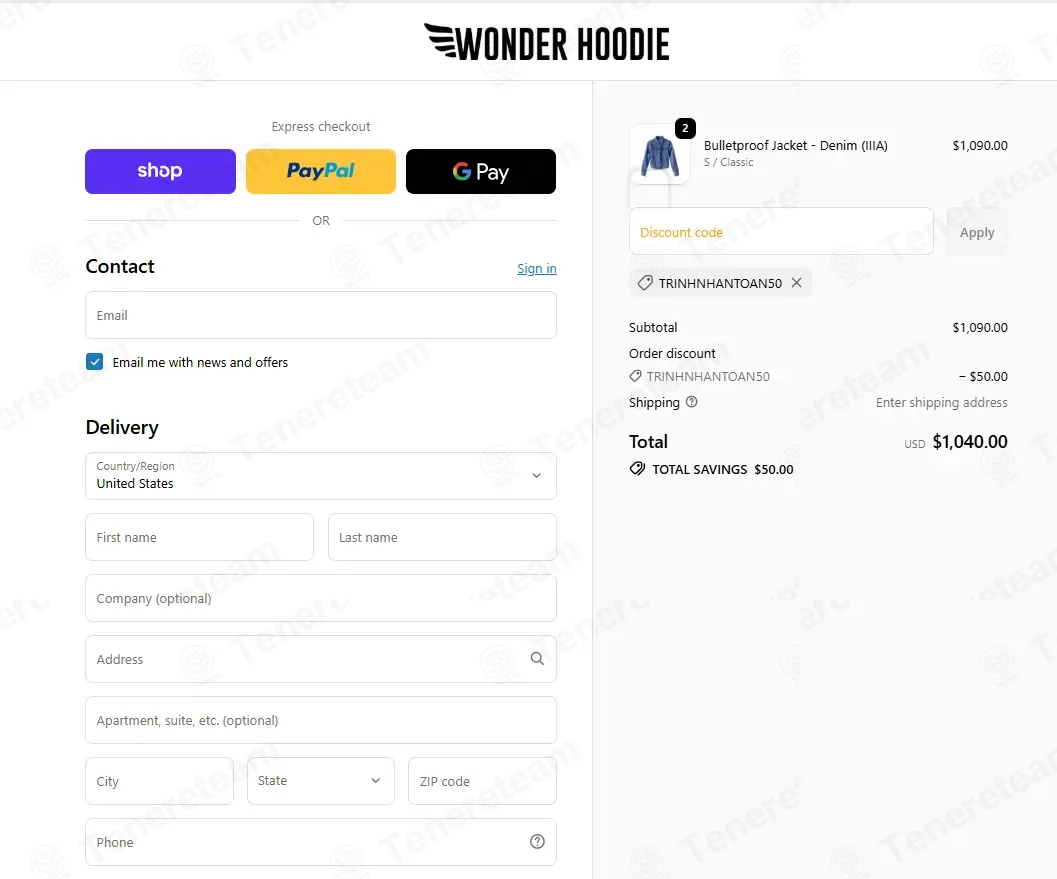 Wonder Hoodie apply coupon code